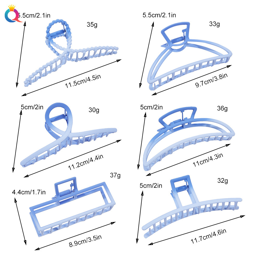 Qiyue Cross-border ins Hair clips, metal grippers, 14cm large clips, shark clips, hairpins, and hair accessories wholesale Specification drawing