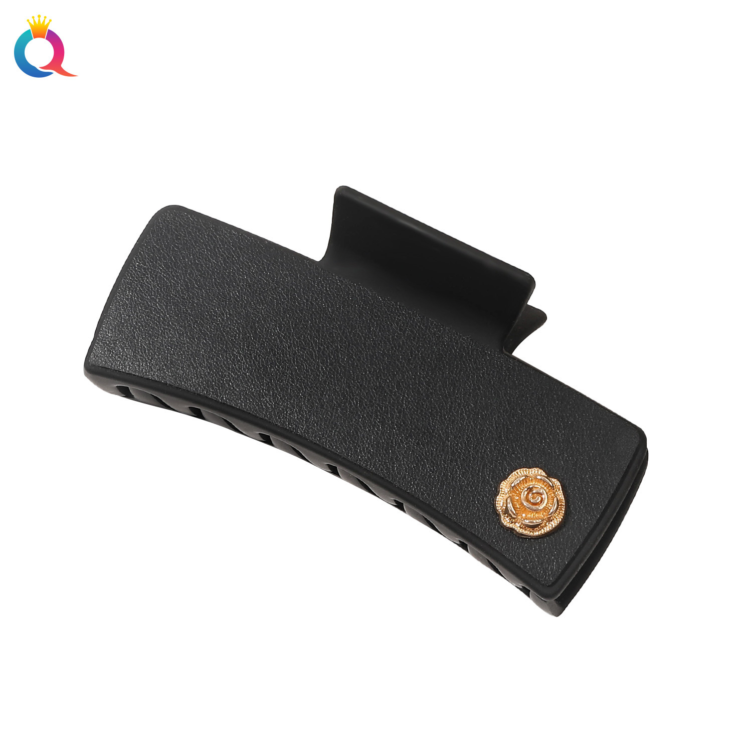 Wholesale of Qiyue Amazon vintage rose hair clips, high-end leather large coil hair clips, shark clips and hair accessories Item Picture