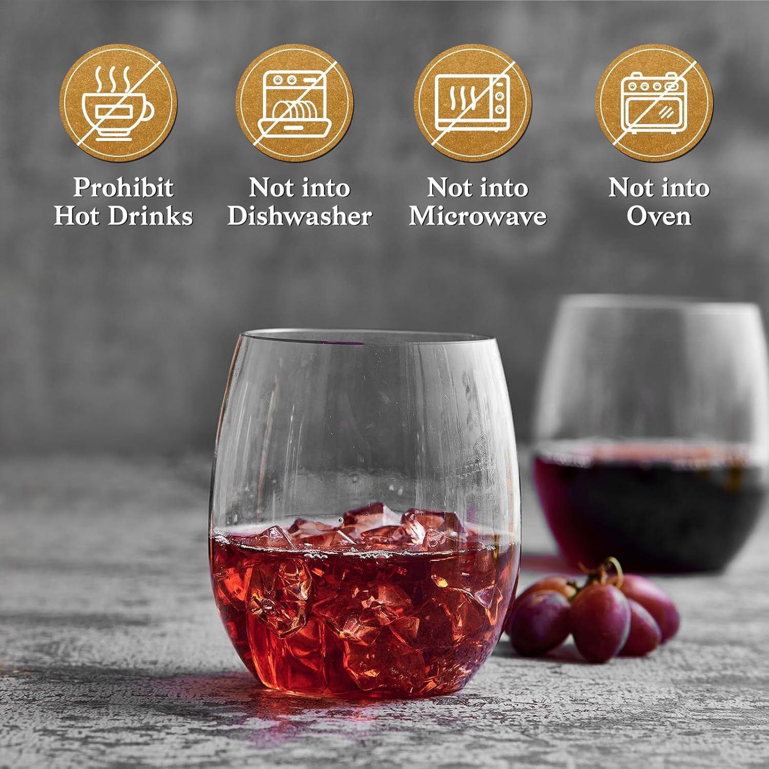 Transparent red wine glass 350ml 12oz plastic pet wine glass, beverage cup, disposable cold drink cup, egg-shaped red wine glass details Picture