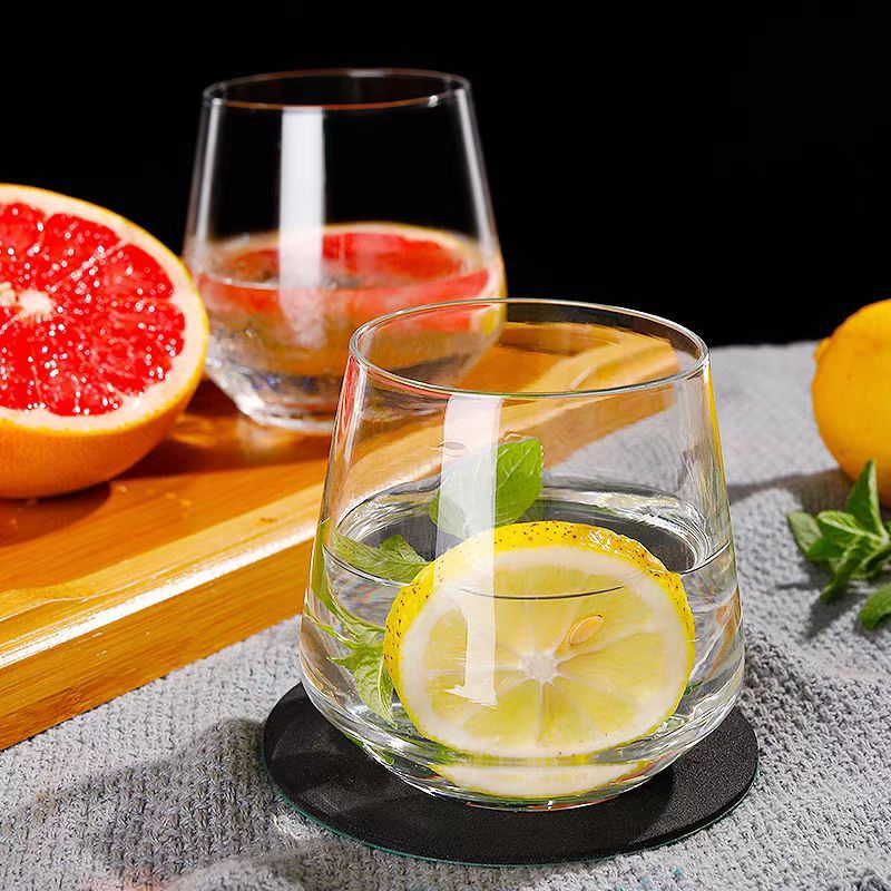 Household transparent juice glass cups, popular beverage cups, beer mugs, heat-resistant water cups, tea cups, milk breakfast cups, big bellies Application Scenario