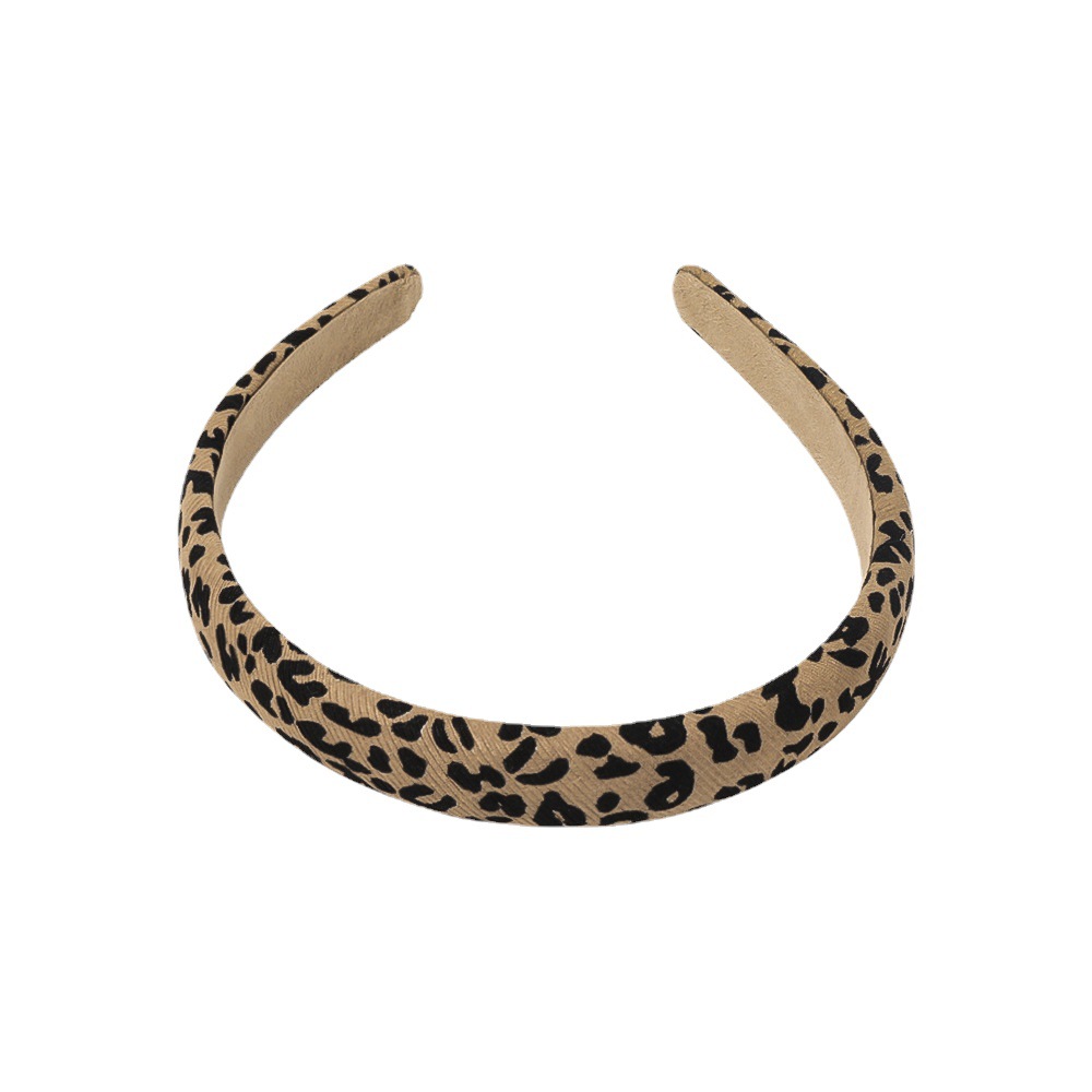 Qiyue Autumn and Winter New leopard-print large intestine hair band, hairband, knitted large intestine hair band, headband, hair rope, facial wash hair accessory for women wholesale Item Picture