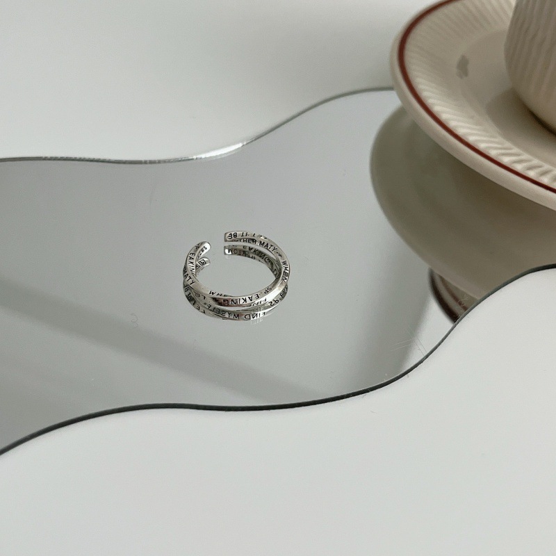 Twisted letter ring, silver ring, retro and high-end Mobius index finger ring, elegant and feminine, unique and trendy Item Picture