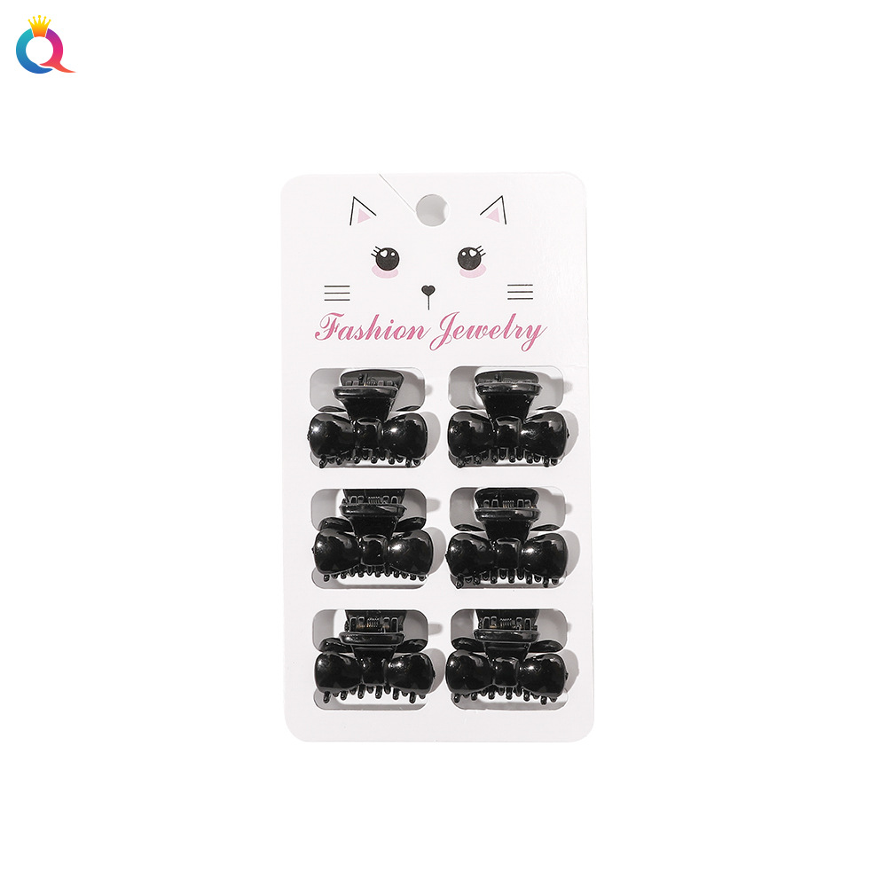 Qiyue Mini Hair Clips for Girls, Japanese and Korean mini small size, simple and versatile, colorful black hair clips and bangs clips Item Picture