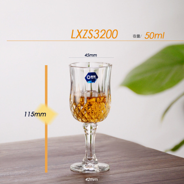 Longxu glass Champagne glass, tall foreign wine glass, whisky champagne glass wholesale, European classical diamond red wine glass Specification drawing