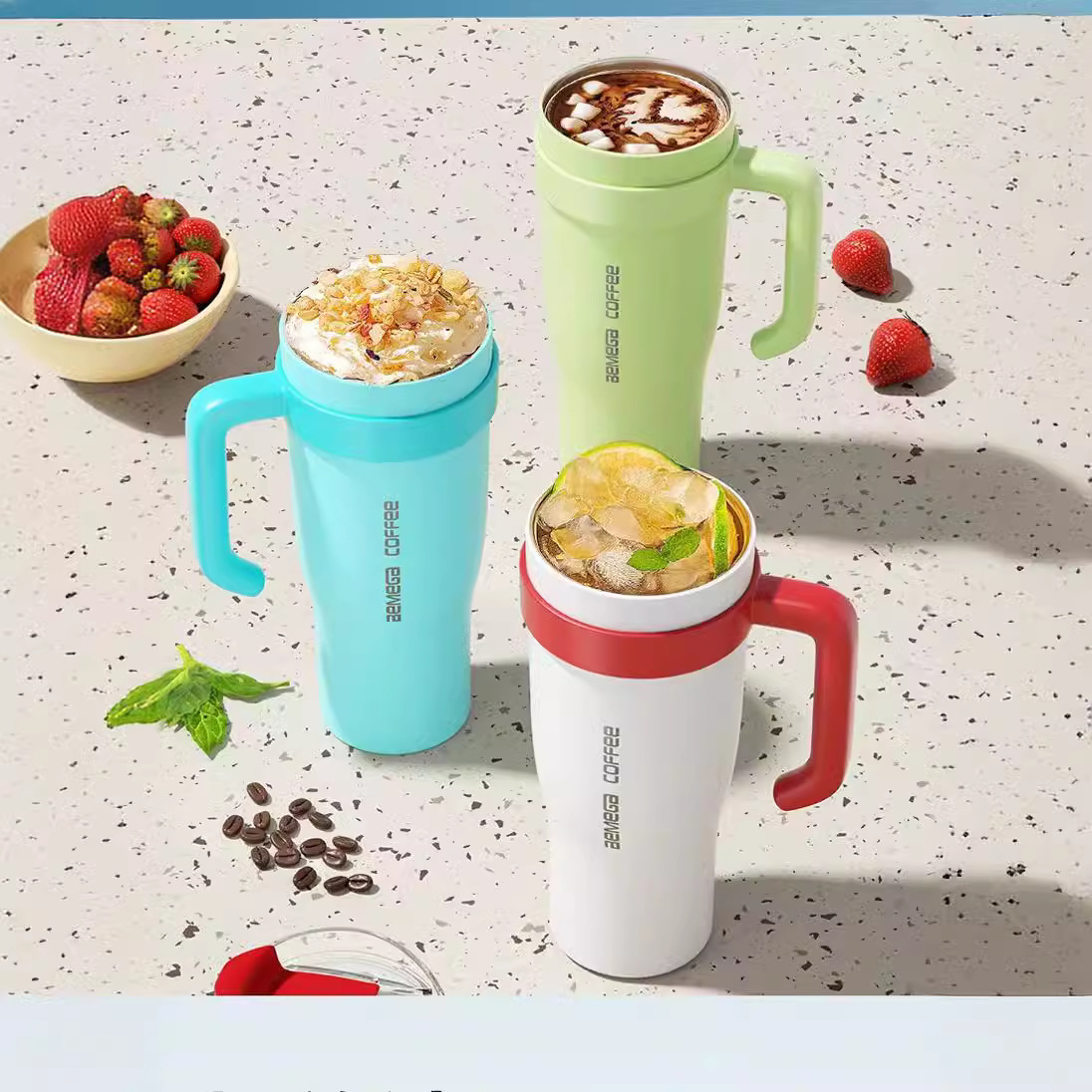 Bingba Cup Cross-border 304 stainless steel car Cup Outdoor Portable large-capacity water Cup 40oz car Straw Water cup details Picture