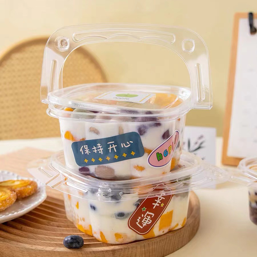 Ice powder box, portable taro balls, desserts, bayberry ice dumplings, cold noodles, fruits, coconut jelly, disposable packaging box Application Scenario