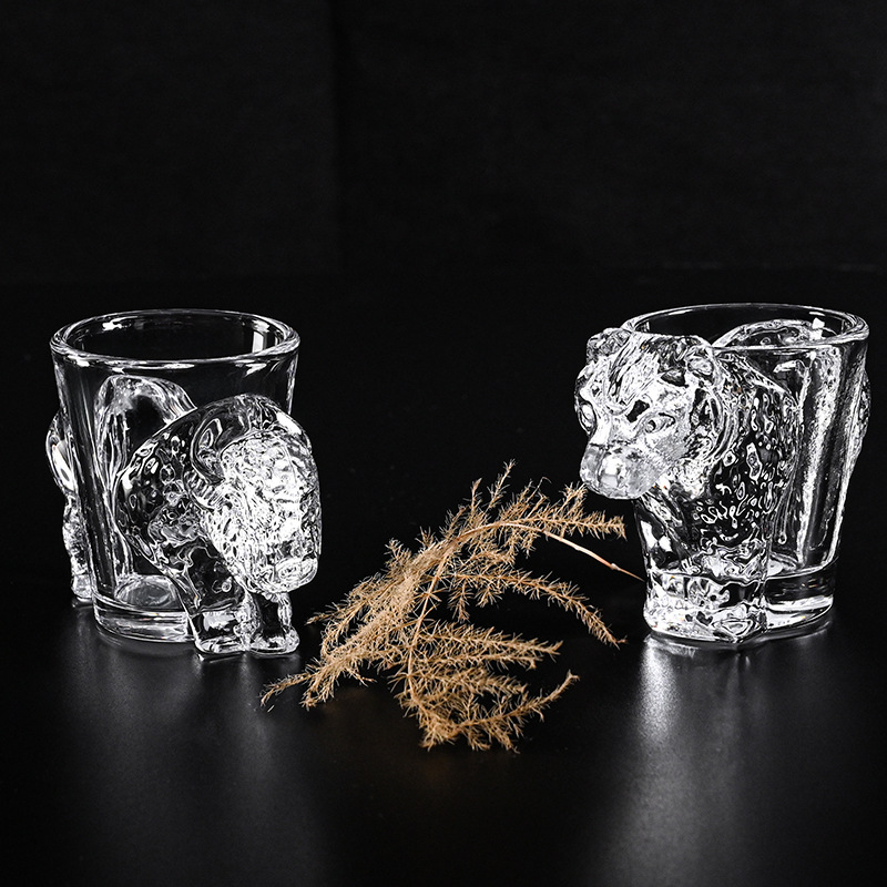 Creative animal-shaped white spirit cup, thick-bottomed spirits cup, small glass for white spirit, 50ml, cross-border details Picture