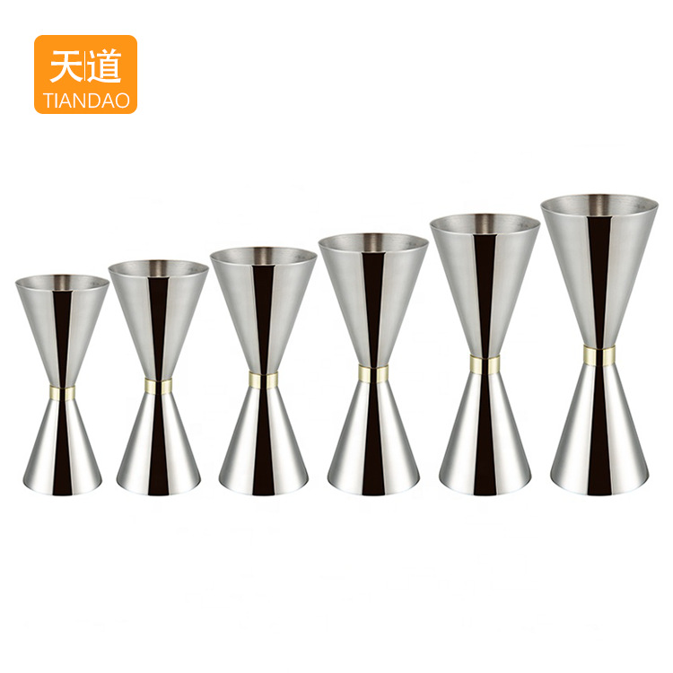 Stainless steel 304 double-headed measuring cup, cocktail ounce cup, baking measuring cup, bar mixing glass, milk tea measuring device full figure