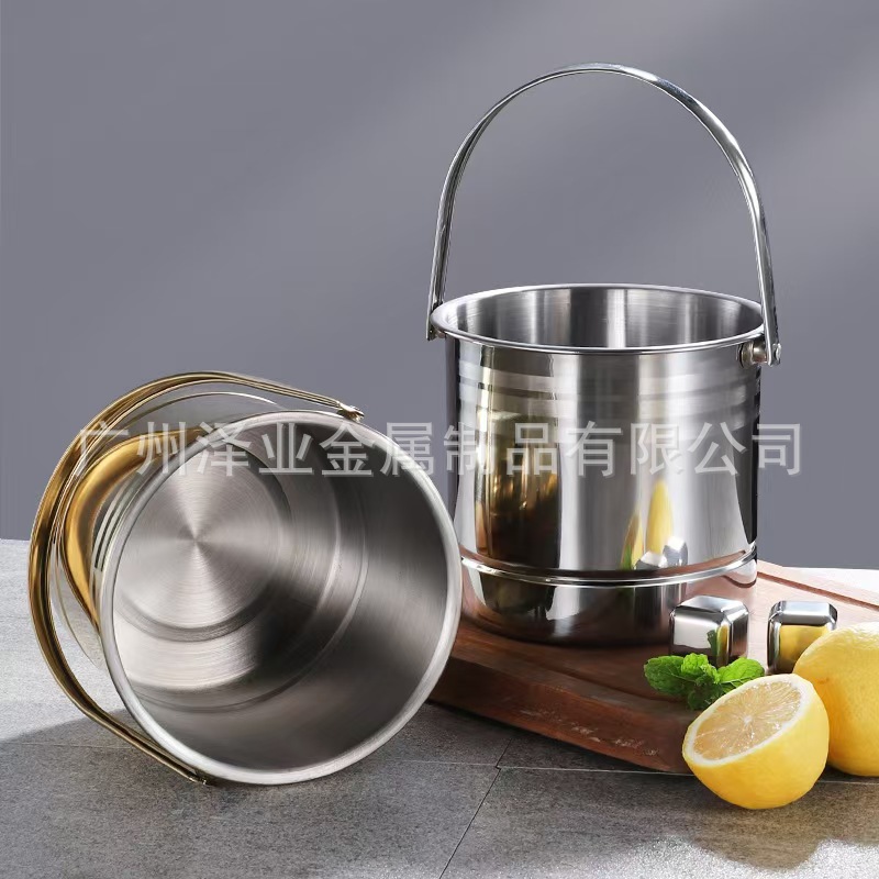 Cross-border stainless steel ice bucket, bar stainless steel ice bucket, champagne wholesale, hand-held ice cube bucket, thickened convenient ice cube bucket Application Scenario