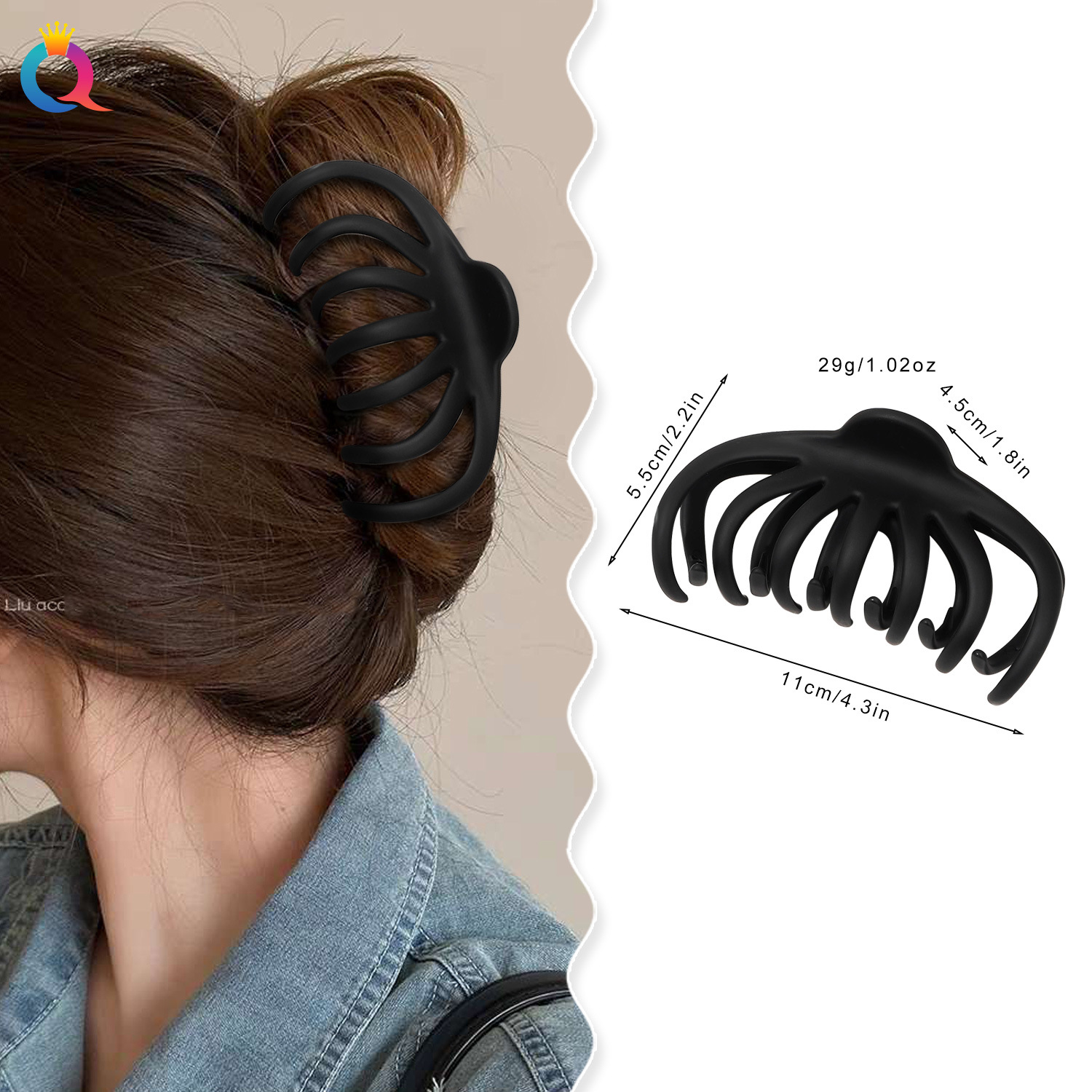 Qiyue Cross-border PC matte high-end hair clips, women's hairpins, hair grabbers, large volume, shark clips, hair grabbers, hair accessories wholesale details Picture