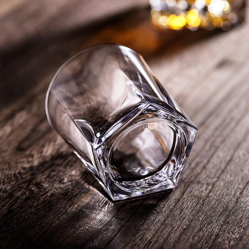 Lizun thick-bottomed water cups, five-pointed cups, transparent glass beer mugs, juice drink cups, restaurant, bar and KTV foreign wine glasses details Picture