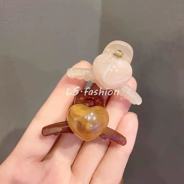 Korean acrylic heart-shaped grabbers, small cute candy-colored hair clips, mini side clips, hair clips, small clips, hair accessories Specification drawing