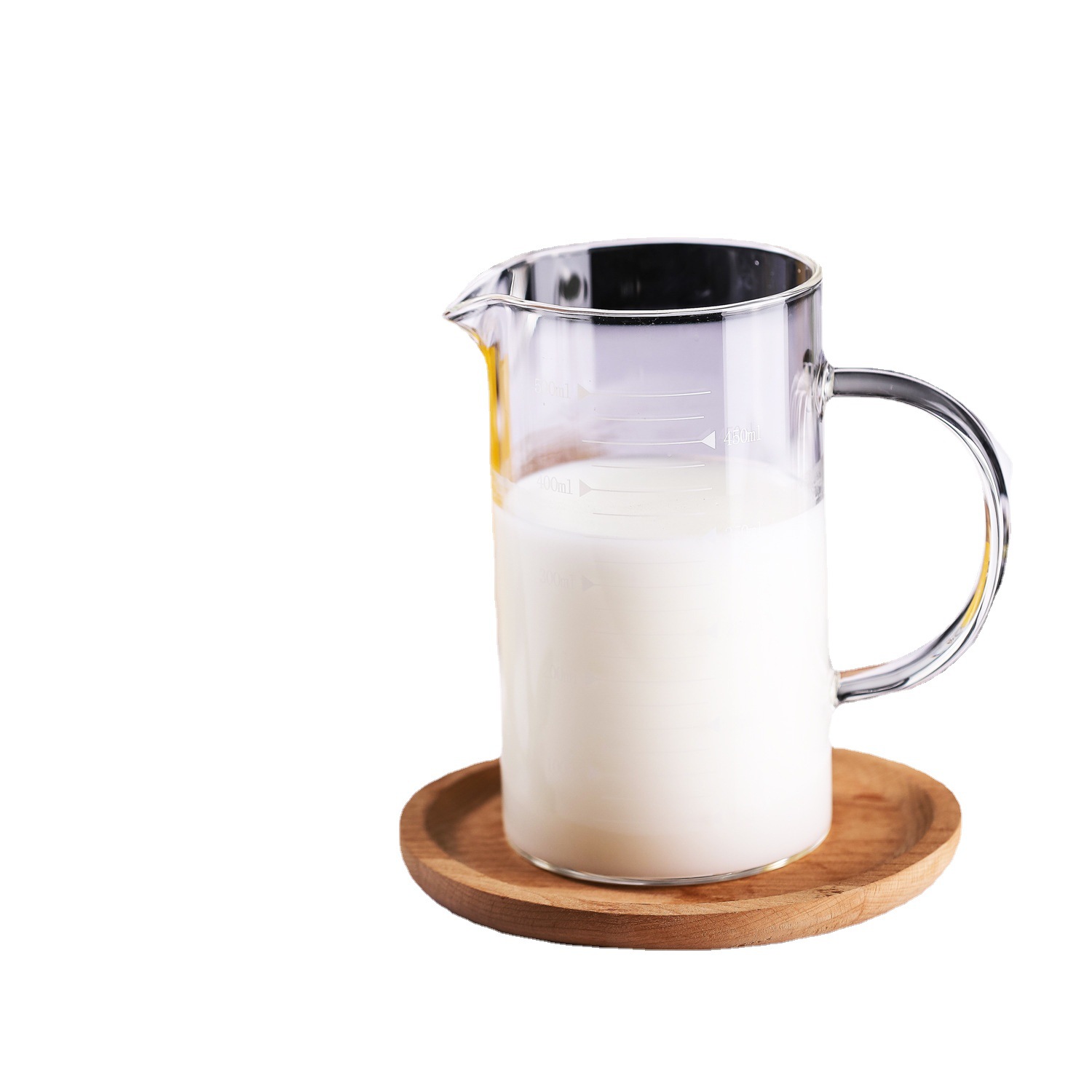 Creative glass graduated measuring cup, water cup with handle, milk cup, juice drink cup, large-capacity drinking cup, household Item Picture