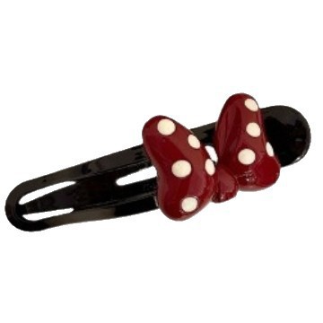 French-style versatile red bow duckbill clip for women, high-end one-line hair clip at the back of the head, updo and grappling clip hair accessory Item Picture