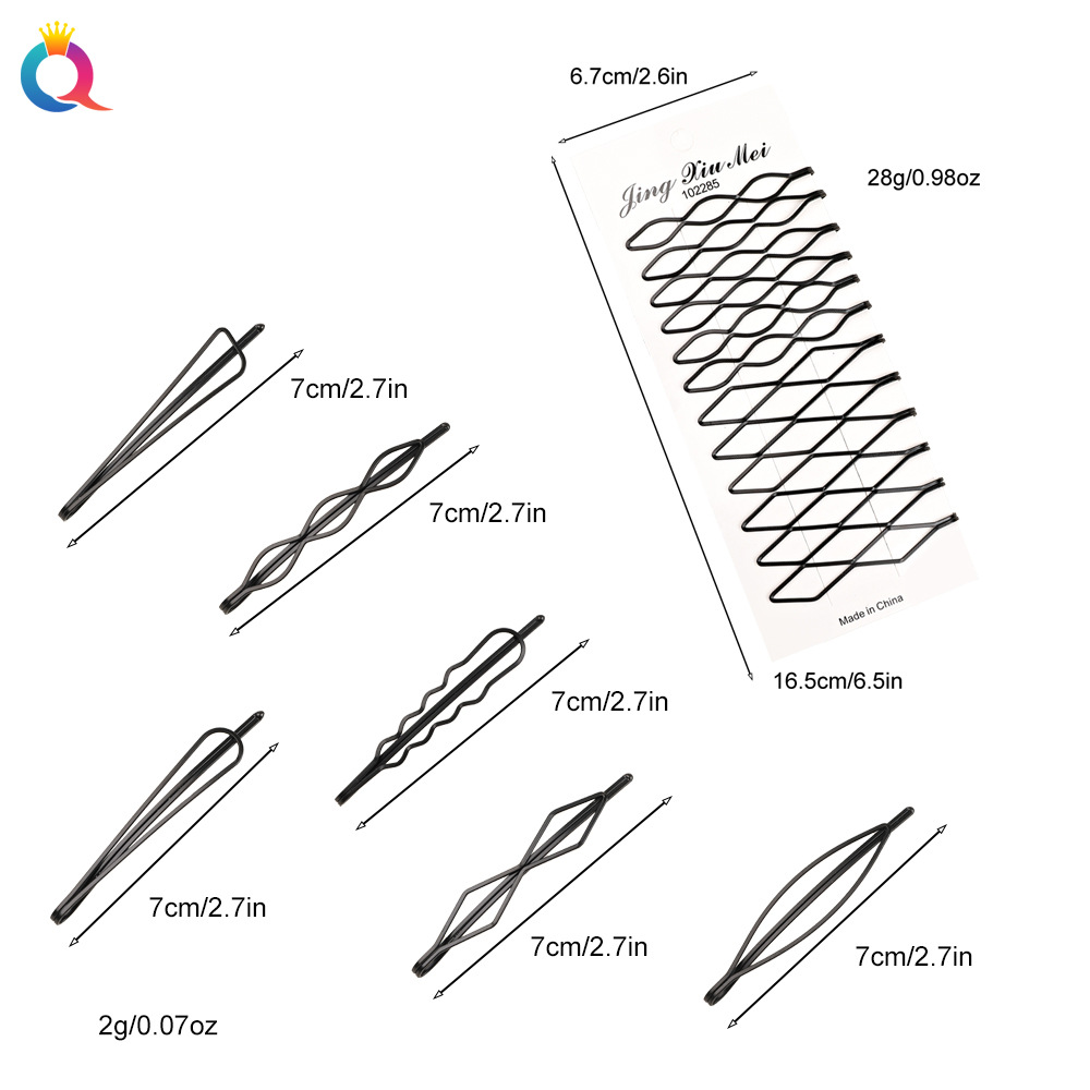 Wholesale of Qiyue Cross-border simple black hair clips, braided straight clips, hair curls, steel wire clips, bangs clips, side clips and hair accessories Application Scenario