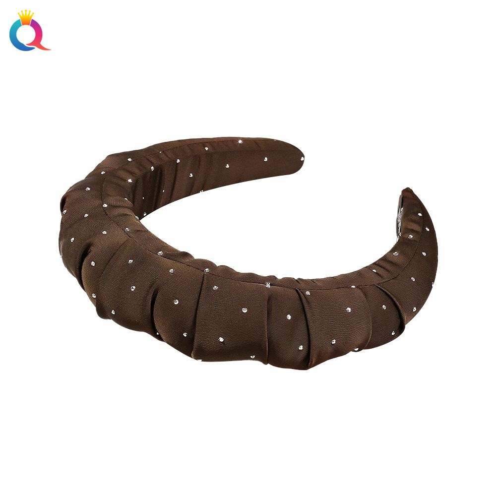 Qiyue Premium hair bands, high skull top water diamond headbands, high-end face-washing hair holes, high-end and elegant hair clips and hair accessories wholesale Item Picture