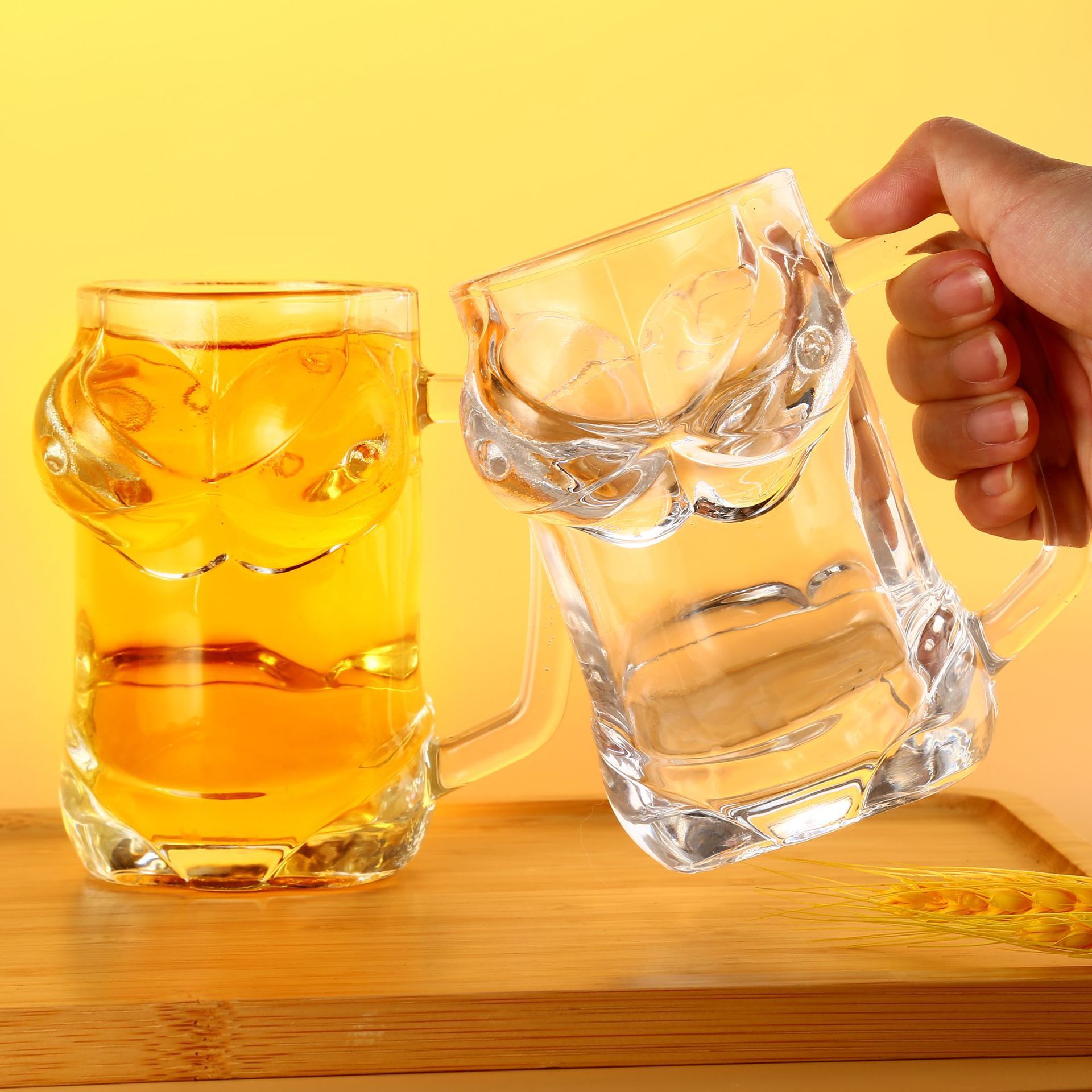 Bikini large chest cup, Instagram creative handle cup, bar beauty beer mug, human body cup, cross-border best-selling glass cup full figure