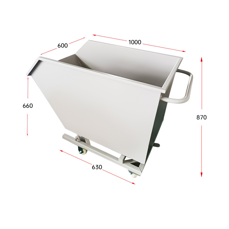 Hand-overturned hopper car chip conveyor, industrial waste car, special chip collection car for processing centers, iron chip car Item Picture