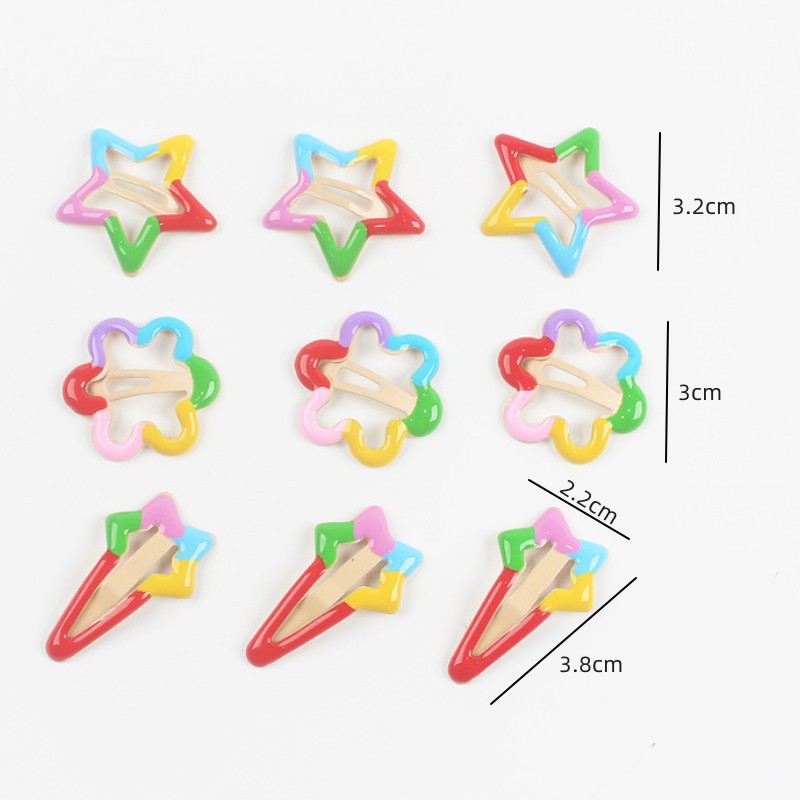 Wholesale of new children's star hair clips, rainbow candy-colored flower hair accessories, headwear and side hair clips Application Scenario