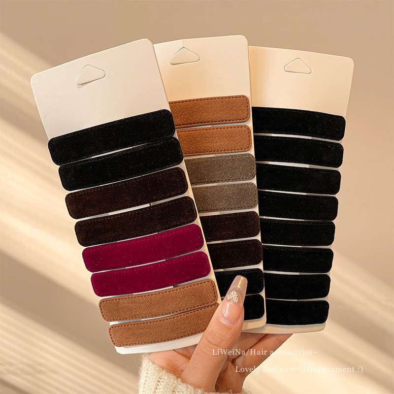 Square velvet hairpins, hairpins, side clips, back of the head, BB clips, side bangs clips, hairpins that won't damage or break hair Specification drawing