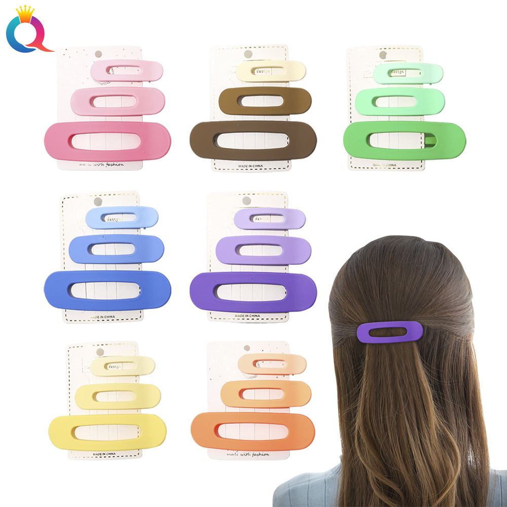Qiyue's new Korean-style gradient color three-piece set: duckbill clips, one-line bangs, side clips, versatile hair clips and hair accessories full figure