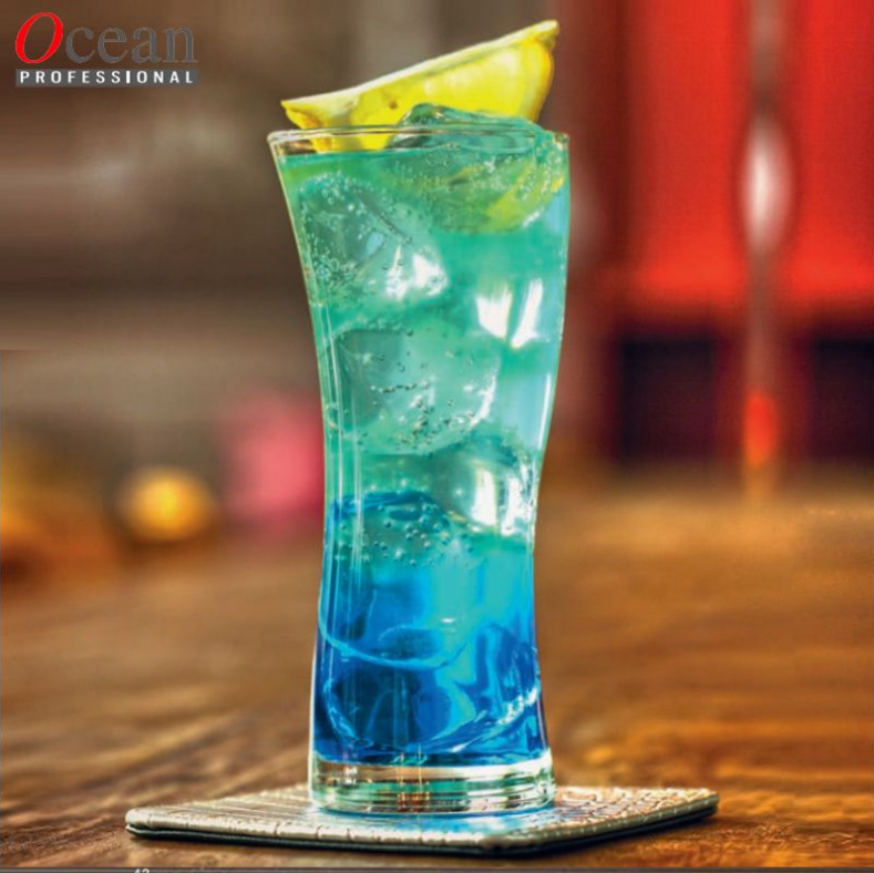 Thai ocean Ouxin glass special-shaped cups, S-shaped sea wave cups, cold drinks, juice bars, mojito cocktail cups full figure