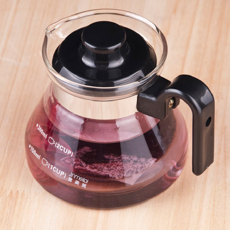 Jinmeilai direct-fire teapot, flower teapot, cold and hot dual-purpose water kettle, brewing teapot, heat-resistant glass water kettle, coffee kettle series Specification drawing