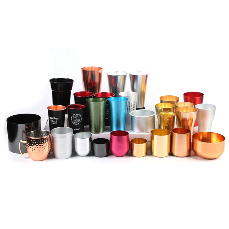 Cross-border aluminum wine glass 500ml metal highball glass cocktail highball aluminum glass seven-color oxidized beer glass Item Picture