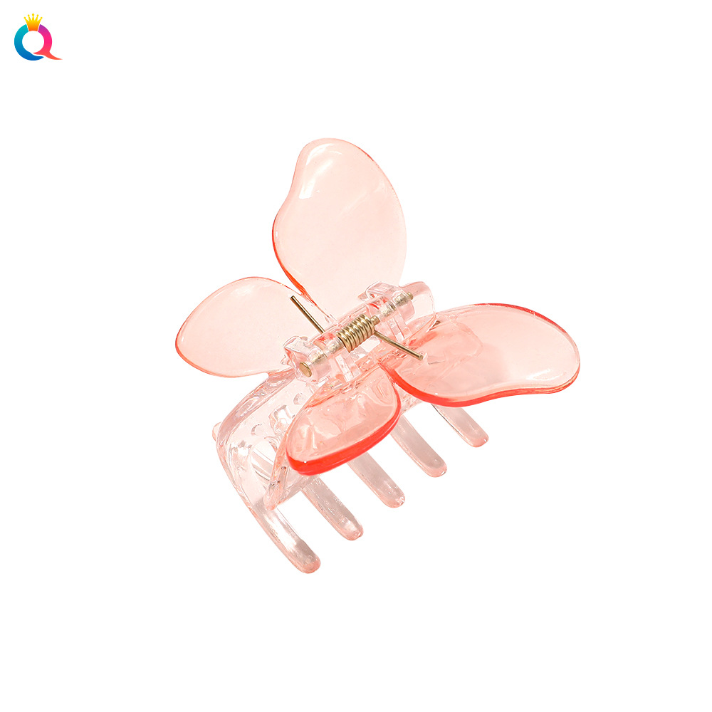 The Qiyue Korean transparent three-dimensional butterfly hairpin exudes an elegant and stylish charm. It is designed to hold the back of the head with a hair clip and hair accessory for women Item Picture