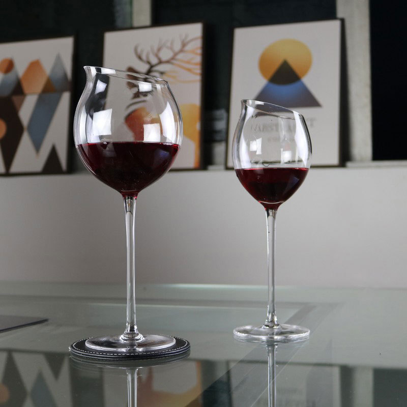 Household slanted tulip wine glasses, Burgundy wine glasses, crystal highball glasses, Nordic wine glasses, glass glasses full figure
