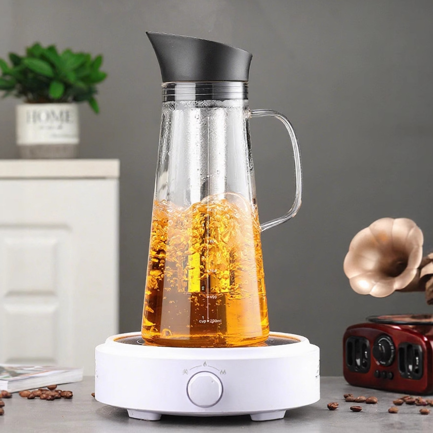 High borosilicate glass cold brew pot, household large-capacity coffee pot, filter extraction teapot, brewing utensils, cold brew bottle Specification drawing