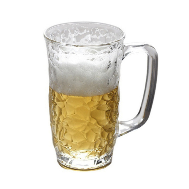Wholesale of large-capacity glass cups with handles, household cups, water cups, beer mugs, draft beer, drinking water and tea Item Picture