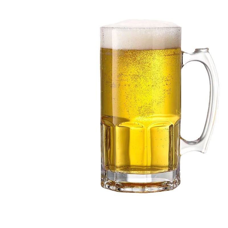 Thickened extra-large draft beer cup, creative large-capacity Internet celebrity belt, home glass beer mug, bar hero cup Item Picture