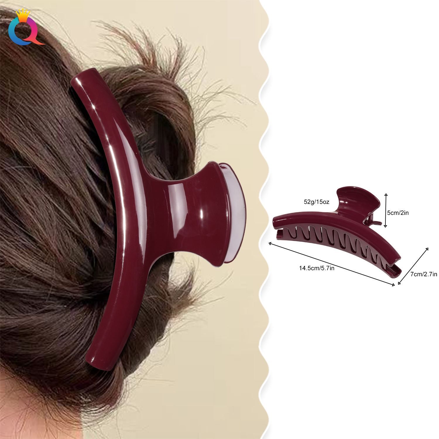 Qiyue high-end thickened PC hairpin for women, large hairpin, elegant back head bun, hairpin shark clip wholesale Application Scenario