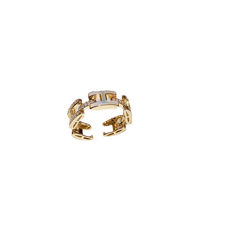 A trendy, individualistic, light luxury and high-end drip-glazed open ring with a cold and unique style on Instagram Item Picture