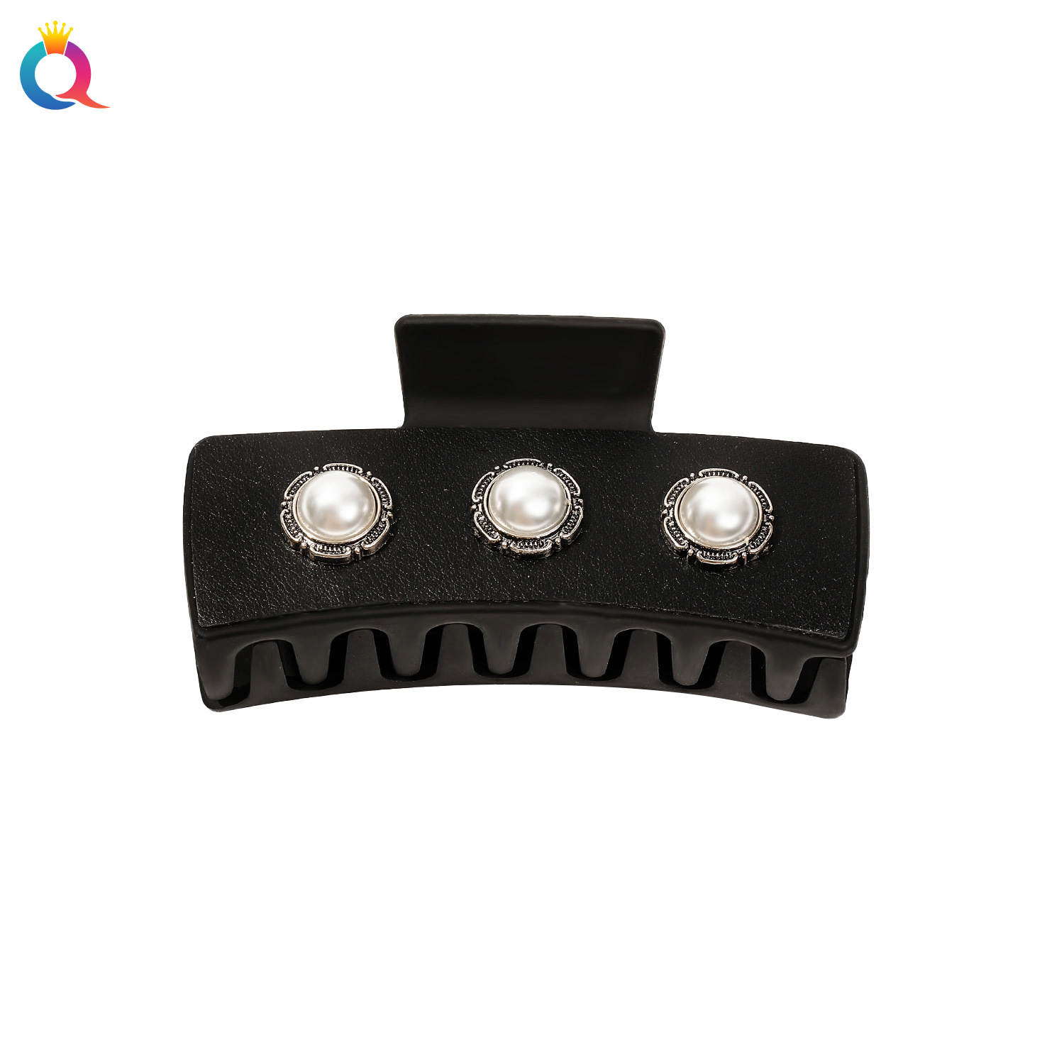 Wholesale of Qiyue Cross-border retro Chanel-style pearl hair clips, high-end large updo hair clips, shark clips and hair accessories Item Picture
