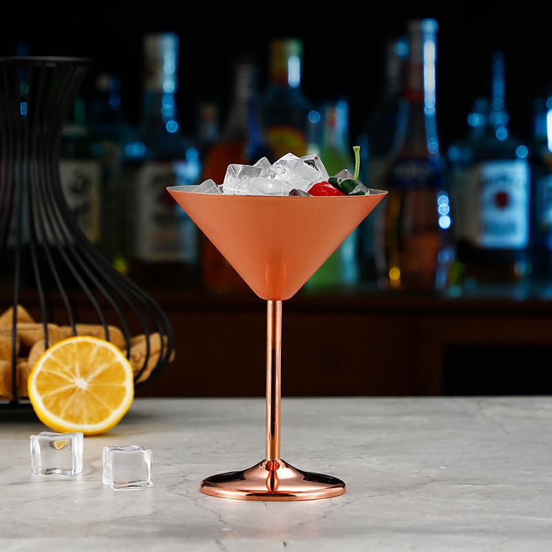 Cross-border best-selling stainless steel wine glasses, bar creative tall glasses, metal cocktails, champagne glasses, and durable wine glasses Specification drawing