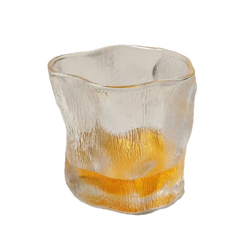 Japanese frosted high-end twist cup, glacier pattern glass cup, home drinking cup, coffee cup, whisky glass Item Picture
