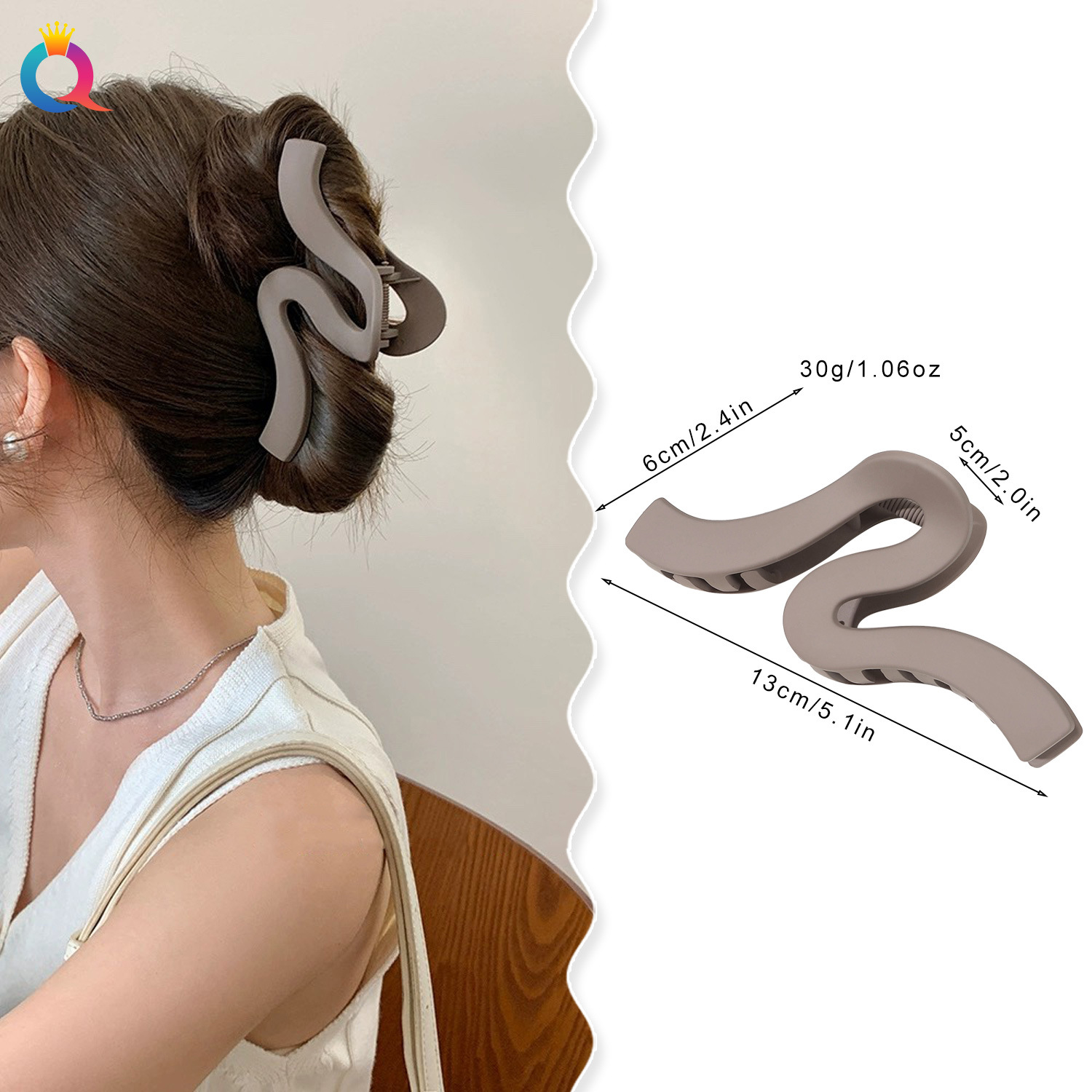 Qiyue Cross-border Simple matte hair clips, hair curls, hair grabbers, summer high-end fashionable hair grabbers, shark clips, hair accessories wholesale details Picture