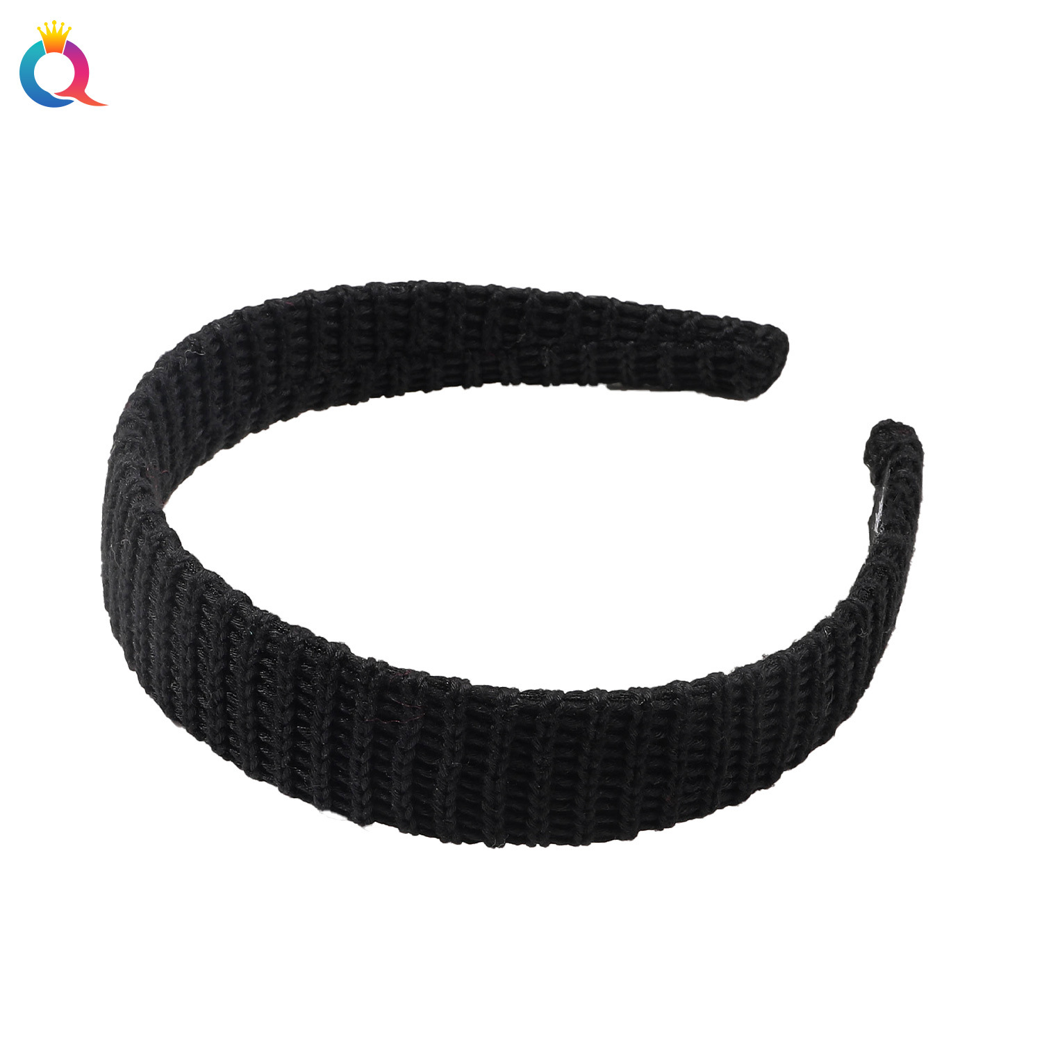 Qiyue Cross-border Knitted woolen striped hair band, simple high top of the head, face-washing for women with long hair, hair hole headband and hair accessory wholesale Item Picture