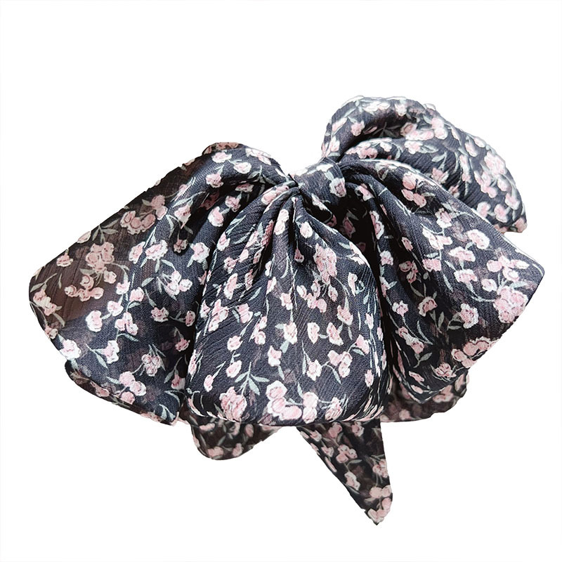 Elegant small floral bow clip, shark clip, high-end retro hair clip, female hairpin that shows hair volume at the back of the head Item Picture