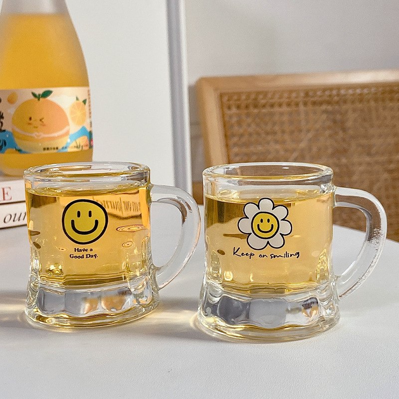 Bolimei Korean InS-style glass wine glasses, mini wine glasses, fruit wine glasses, household glass cups, smiling glass cups Application Scenario