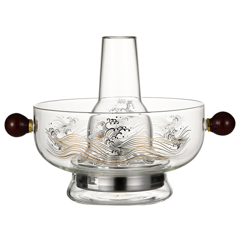 Small-capacity fireplace pot, high borosilicate high-temperature resistant glass hot pot, family gathering can be heated by electric ceramic stove for boiling vegetables Item Picture
