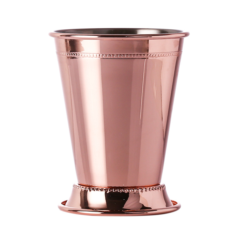 Roll-edge mint Julipe cocktail cup, stainless steel metal cold drink, beer and juice cup, universal for bars and KTVS Item Picture