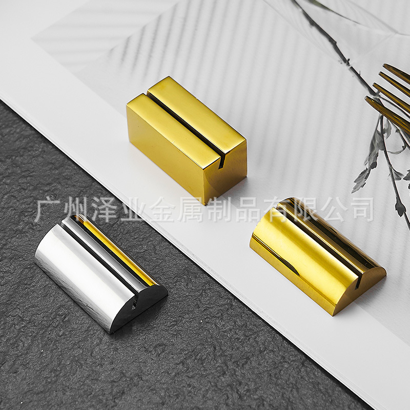 Direct-sale hotel buffet restaurant table cards, menu cards, card holders, table tags, stainless steel solid menu seats, meal number bases Application Scenario