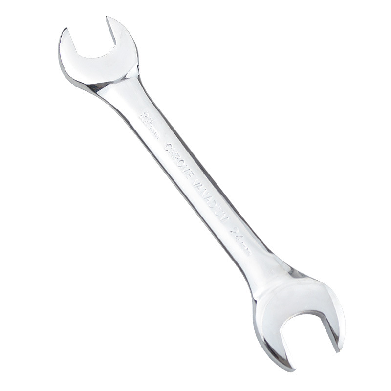 Mirror dual-purpose open-end wrench, manual metric double-head plum blossom eye wrench, pure 45 steel fork wrench tool Item Picture