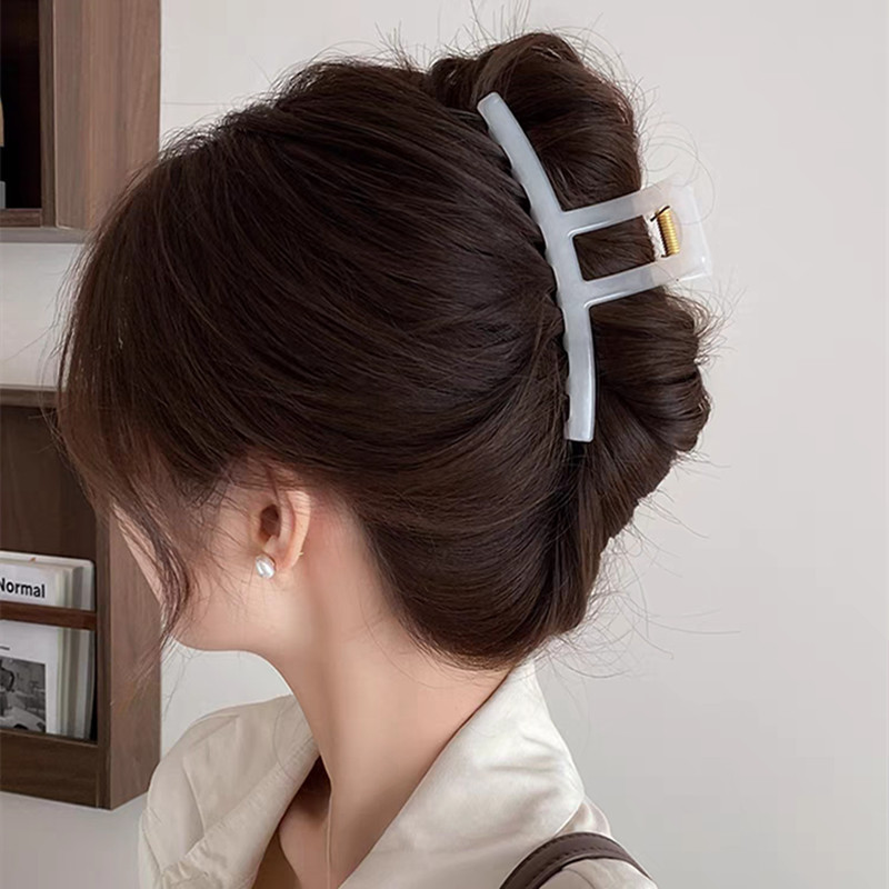 Cross-border Amazon PC one-word grabber spring and summer style hairpin, large hair volume shark clip, back of the head updo hair accessory for women Specification drawing