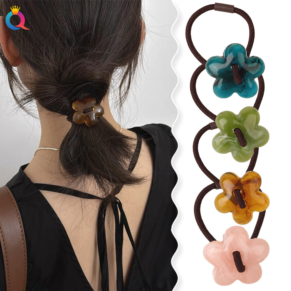 Wholesale of Qiyue high-elasticity hair ties, simple hair ties, leather bands, high-end ponytail curls, hair bands, hair ties and hair accessories details Picture