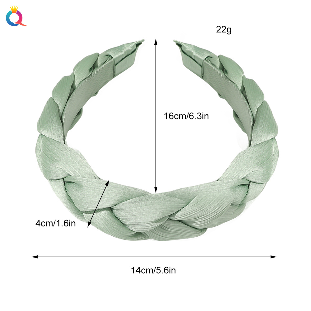 The new French retro headband from Qiyue features a solid-color fabric braid headband and a trendy Korean single-color braid headband Item Picture