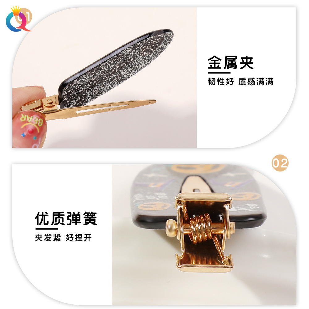 Qiyue Cross-border Halloween Hair Clips, bangs, side hair clips, broken hair duckbill clips, seamless side clips, hair accessories wholesale Specification drawing